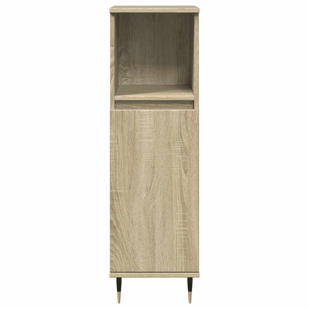 vidaXL Ντουλάπι Μπάνιου Sonoma Δρυς 30x30x100 εκ. Επεξεργασμένο Ξύλο