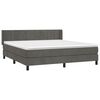vidaXL Κρεβάτι Boxspring με Στρώμα Σκούρο Γκρι 180x200 εκ. Βελούδινο