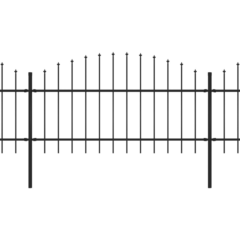 vidaXL Κάγκελα Περίφραξης με Λόγχες Μαύρα (1-1,25) x 3,4 μ. Ατσάλινα