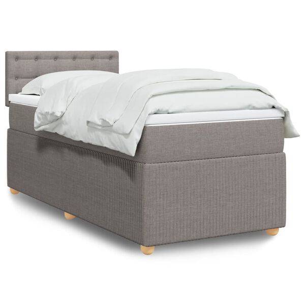 vidaXL &Kappa;&rho;&epsilon;&beta;ά&tau;&iota; Boxspring &mu;&epsilon; &Sigma;&tau;&rho;ώ&mu;&alpha; Taupe 80x200 &epsilon;&kappa;. &Upsilon;&phi;&alpha;&sigma;&mu;ά&tau;&iota;&nu;&omicron;