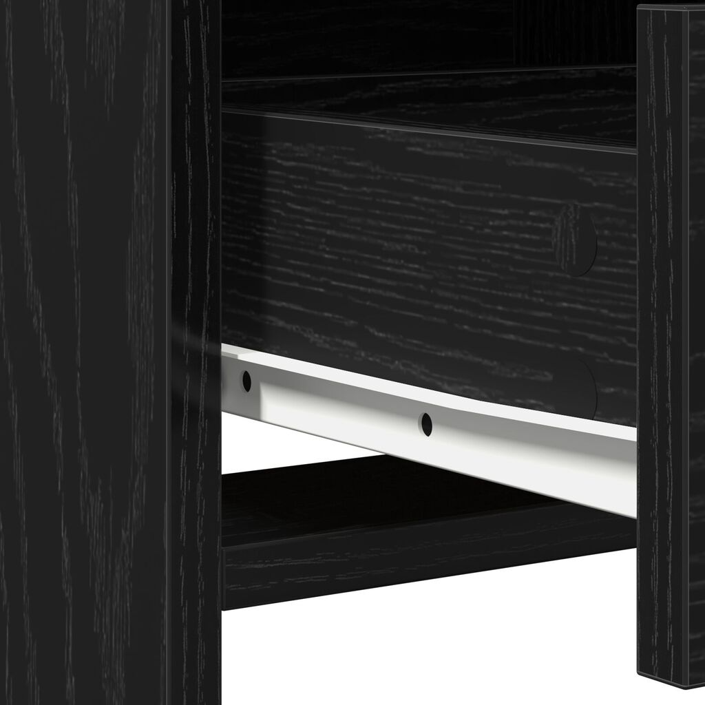 vidaXL Τραπέζι Ντυσίματος με LED Φώτα Μαύρο Βελανίδι 50x41x135 εκ.
