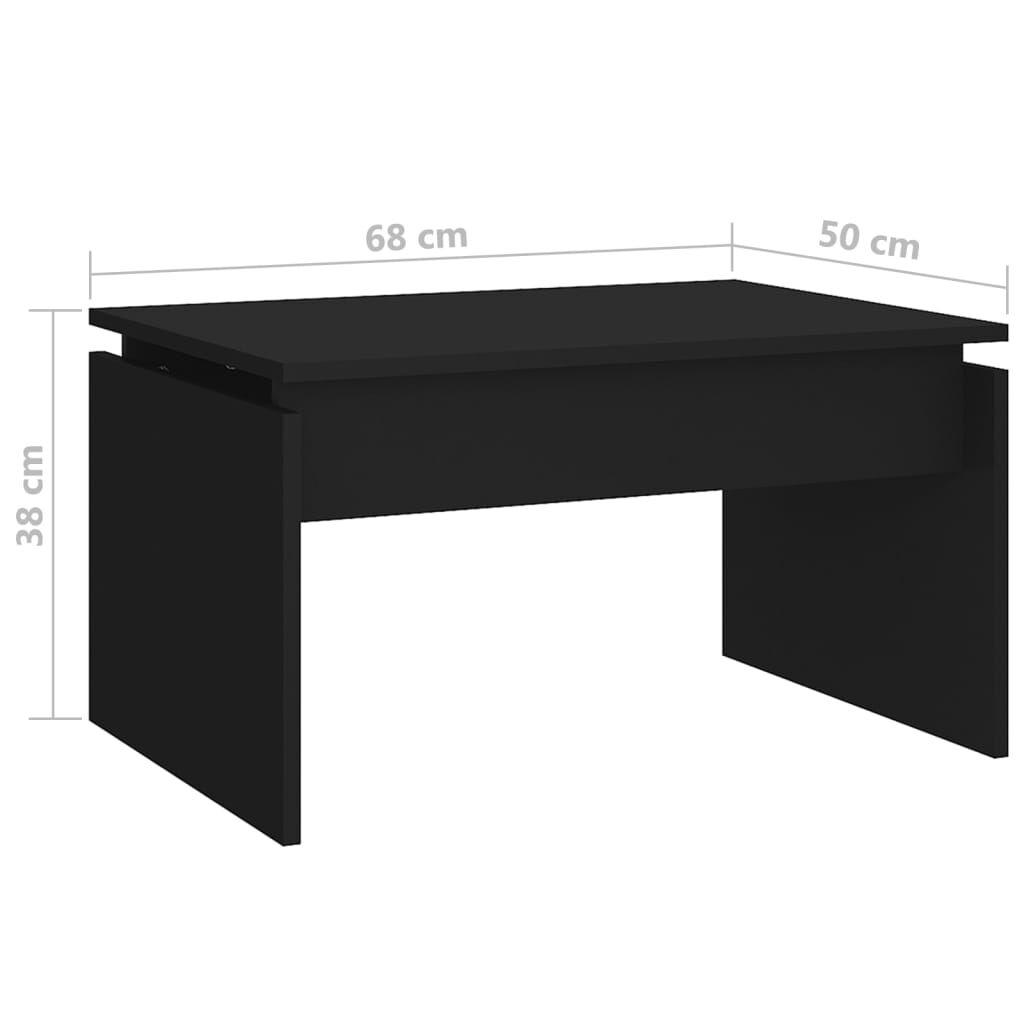 vidaXL Τραπεζάκι Σαλονιού Μαύρο 68 x 50 x 38 εκ. από Επεξ. Ξύλο