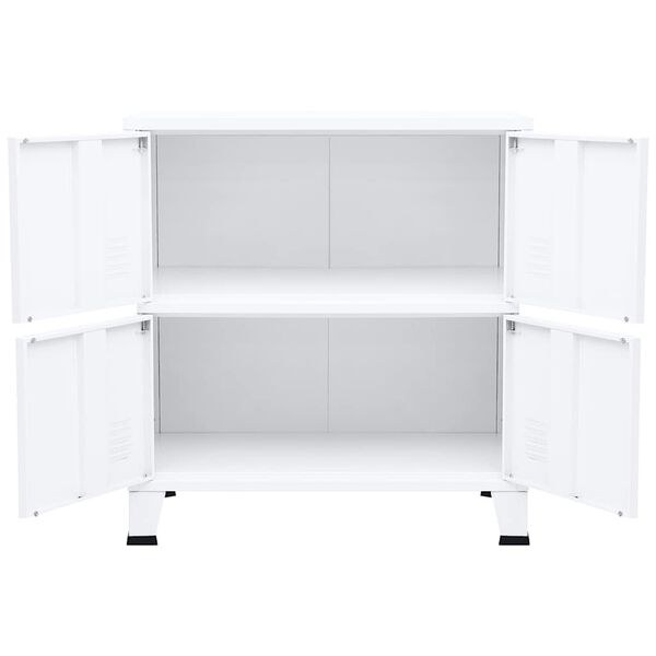 vidaXL Αρχειοθήκη Βιομηχανικού Στιλ Λευκή 75 x 40 x 80 εκ. Ατσάλινη
