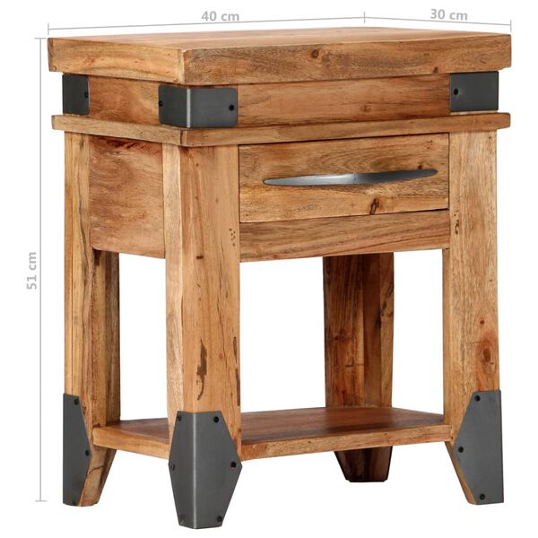 vidaXL Κομοδίνο 40 x 30 x 51 εκ. από Μασίφ Ξύλο Ακακίας