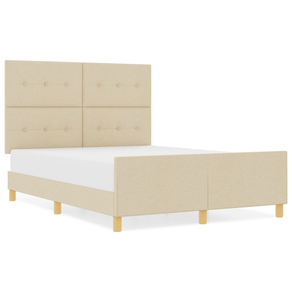 VidaXL Κρεβάτι Κρεμ 140x200 εκ. Υφασμάτινο