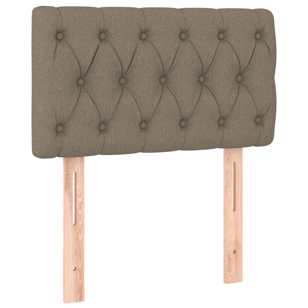 vidaXL Κρεβάτι Boxspring με Στρώμα & LED Taupe 80x200 εκ. Υφασμάτινο