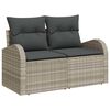 vidaXL Σετ Καναπέ Κήπου με μαξιλάρι 8 pcs Ανοιχτό γκρι Πολυ ράταν