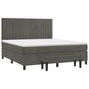 vidaXL Κρεβάτι Boxspring με Στρώμα Σκούρο Γκρι 180x200 εκ. Βελούδινο