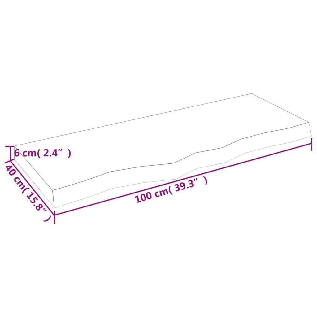 vidaXL Επιφάνεια Τραπεζιού 100x40x(2-6)εκ Ακατέργαστο Μασίφ Ξύλο Δρυός