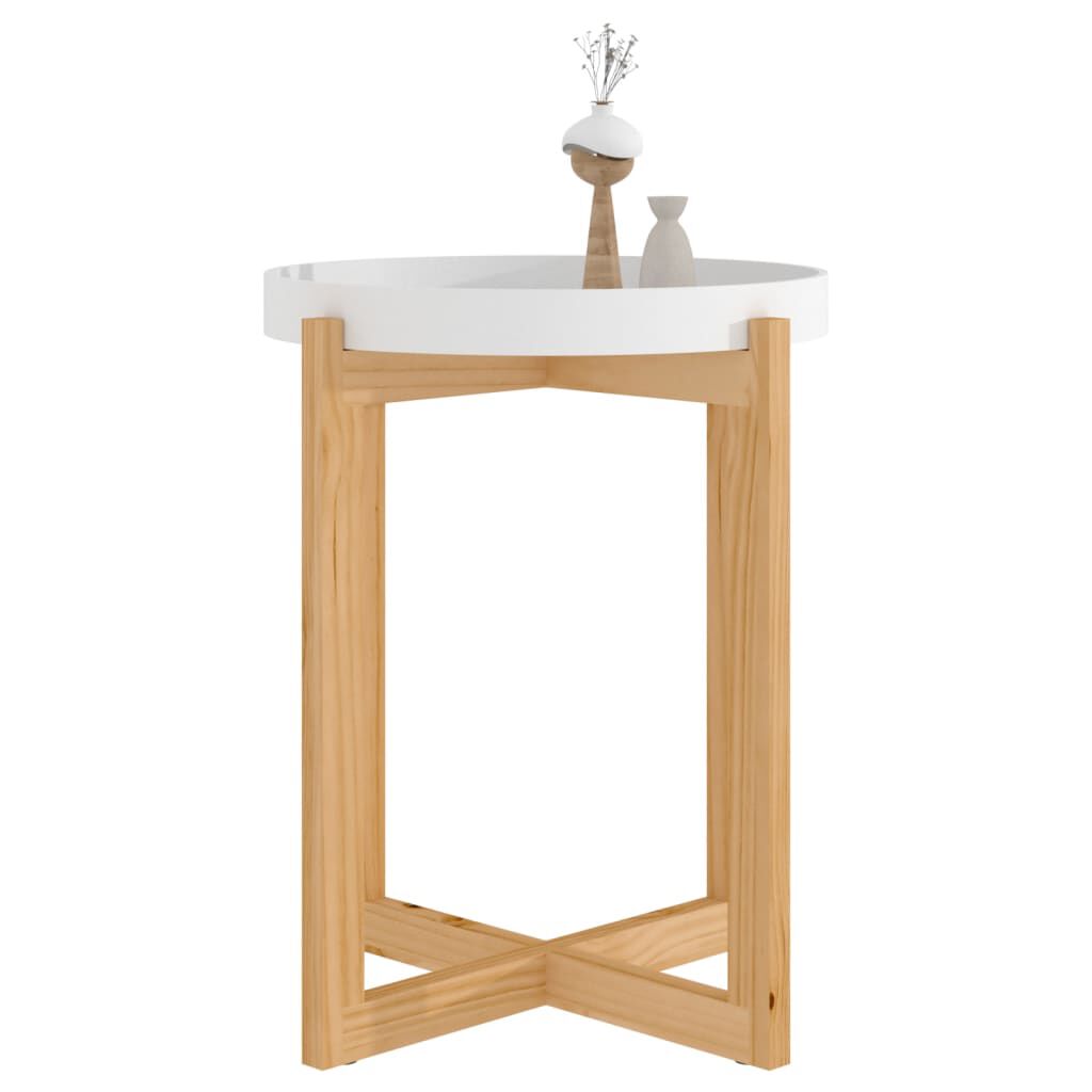 vidaXL Τραπεζάκι Σαλονιού Λευκό 41x41x48,5 εκ. Επεξ. Ξύλο&Μασίφ Πεύκο