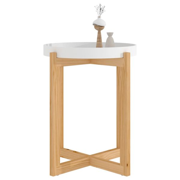 vidaXL Τραπεζάκι Σαλονιού Λευκό 41x41x48,5 εκ. Επεξ. Ξύλο&Μασίφ Πεύκο
