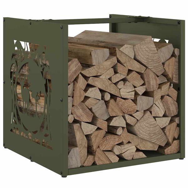 vidaXL Ράφι Καυσόξυλων 40x40x40 εκ. Χάλυβας ψυχρής έλασης