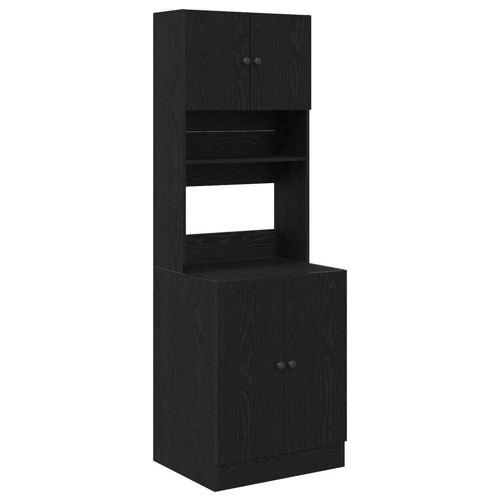 vidaXL Ντουλάπι Κουζίνας Μαύρη Καστανιά 60x50x180 cm Επεξεργασμένο Ξύλο