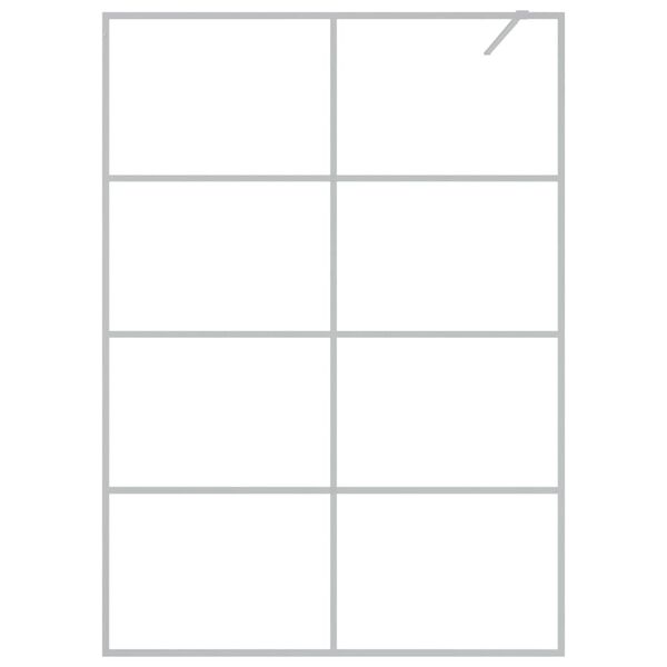 vidaXL Διαχωριστικό Ντουζιέρας Ασημί 140 x 195 εκ. Διάφανο Γυαλί ESG