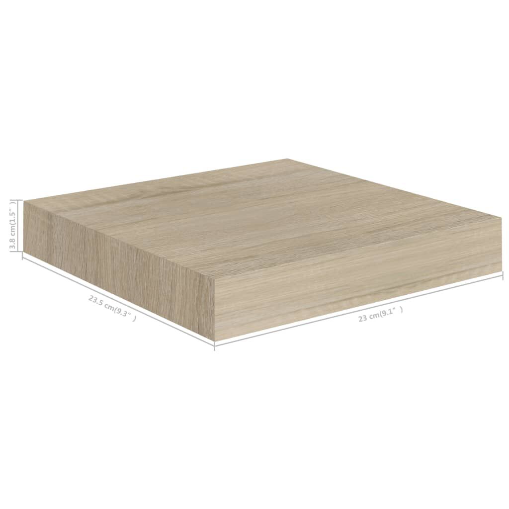 vidaXL Ράφια Τοίχου 2 τεμ. Χρώμα Δρυός 23x23,5x3,8 εκ. MDF