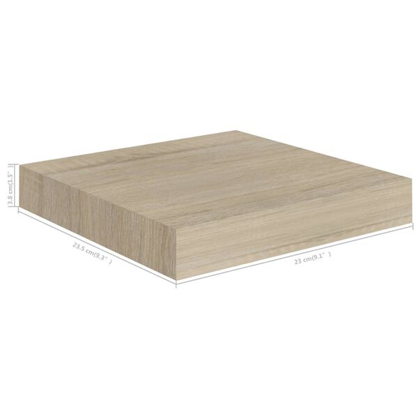 vidaXL Ράφια Τοίχου 2 τεμ. Χρώμα Δρυός 23x23,5x3,8 εκ. MDF