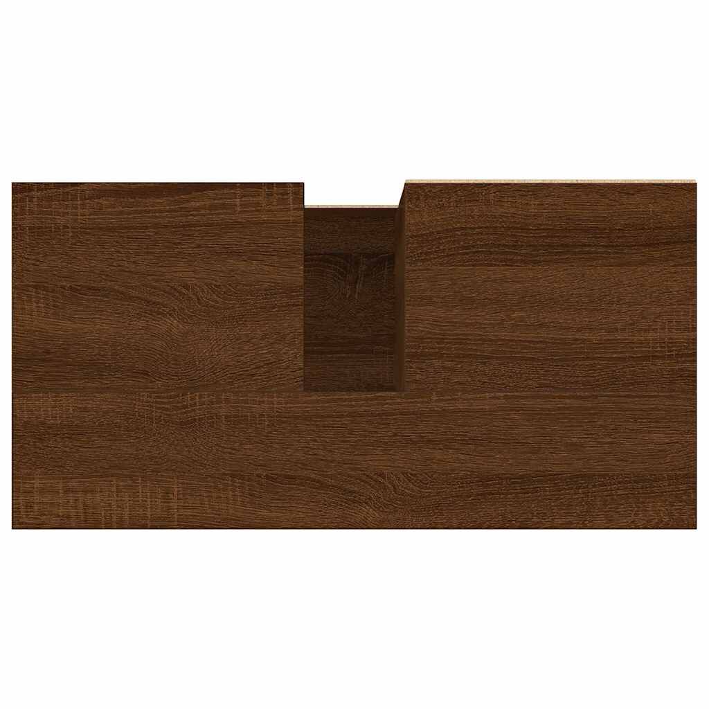 vidaXL Ντουλάπι Μπάνιου Καφέ Δρυς 65x33x60 εκ. Επεξεργασμένο Ξύλο