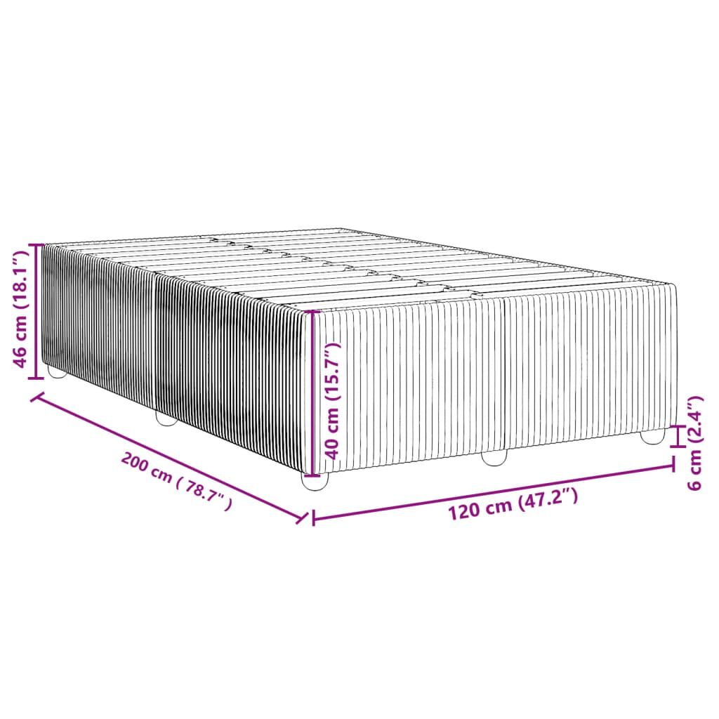 vidaXL Πλαίσιο Κρεβατιού Ροζ 120 x 200 εκ. Βελούδινο