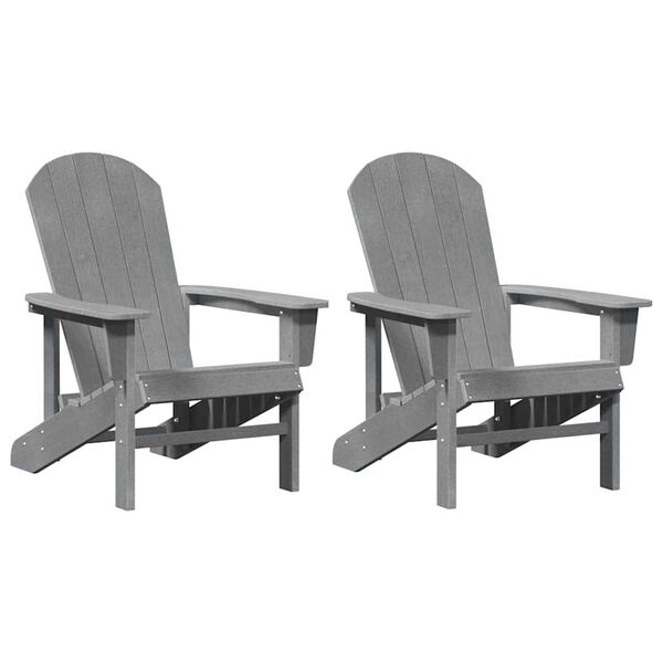 vidaXL Έπιπλα Χαλάρωσης Κήπου 2 pcs Ανοιχτό γκρι 74 x 82 x 90cm