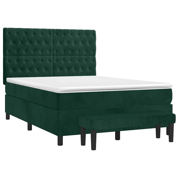 vidaXL &Kappa;&rho;&epsilon;&beta;ά&tau;&iota; Boxspring &mu;&epsilon; &Sigma;&tau;&rho;ώ&mu;&alpha; &Sigma;&kappa;&omicron;ύ&rho;&omicron; &Pi;&rho;ά&sigma;&iota;&nu;&omicron; 140x190&epsilon;&kappa;. &Beta;&epsilon;&lambda;&omicron;ύ&delta;&iota;&nu;&omicron;