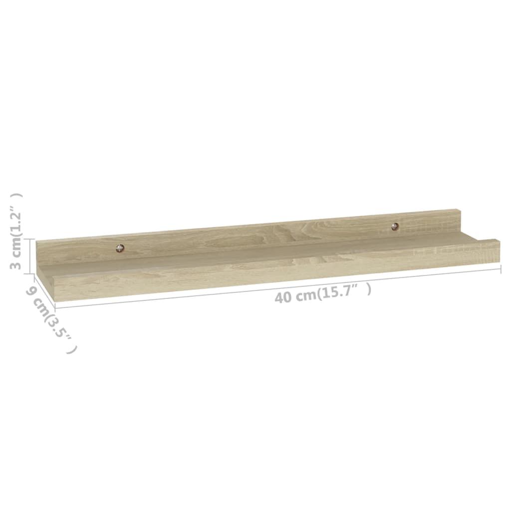 vidaXL Ράφια Τοίχου 2 τεμ. Sonoma Δρυς 40 x 9 x 3 εκ.