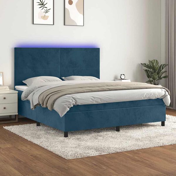 vidaXL &Kappa;&rho;&epsilon;&beta;ά&tau;&iota; Boxspring &mu;&epsilon; &Sigma;&tau;&rho;ώ&mu;&alpha; & LED &Sigma;&kappa;. &Mu;&pi;&lambda;&epsilon; 180x200&epsilon;&kappa;. &Beta;&epsilon;&lambda;&omicron;ύ&delta;&iota;&nu;&omicron;
