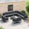 vidaXL Σετ Καναπέ Κήπου με μαξιλάρι 13 pcs Μαύρο Αλουμίνιο