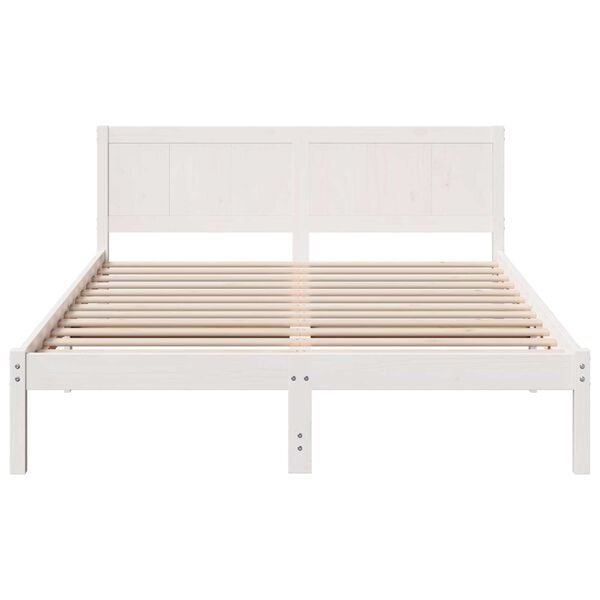 vidaXL Σκελετός Κρεβατιού Λευκό 160 x 200 cm Μασίφ ξύλο πεύκου