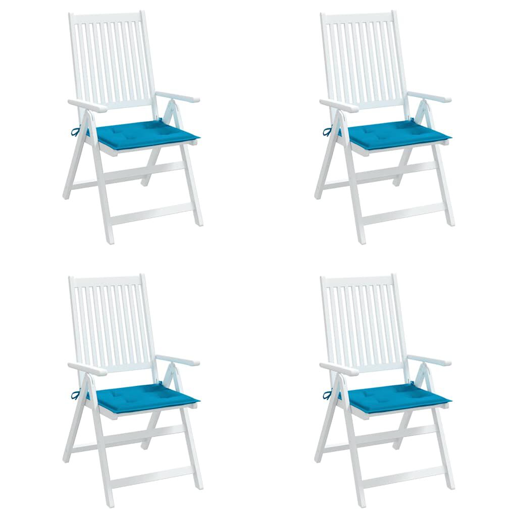 vidaXL Μαξιλάρια Καρέκλας Κήπου 4 τεμ. Μπλε 40x40x3 εκ. Υφασμάτινα