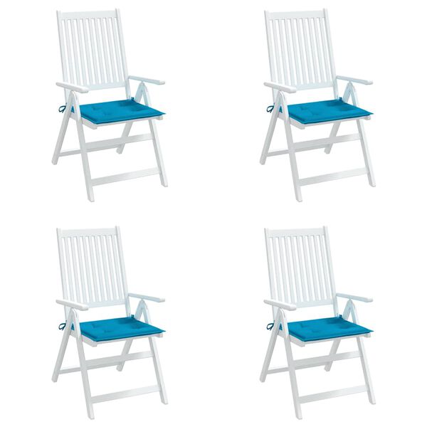 vidaXL Μαξιλάρια Καρέκλας Κήπου 4 τεμ. Μπλε 40x40x3 εκ. Υφασμάτινα