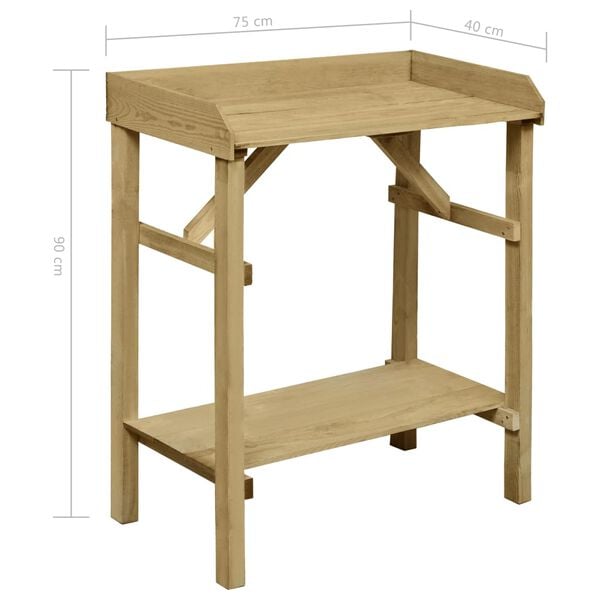 vidaXL Τραπέζι για Γλάστρες 75 x 40 x 90 εκ. Εμποτισμένο Ξύλο Πεύκου
