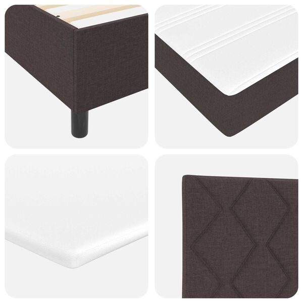 VidaXL Κρεβάτι Box Spring με Στρώμα & LED Καφέ Σκούρο 140x190 εκ. Υφασμάτινο