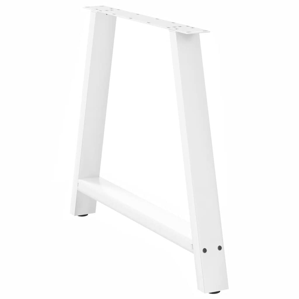 vidaXL Πόδια Τραπεζαρίας σε Σχήμα Α 2 τεμ. Λευκά 100x(72-73) εκ. Ατσάλι