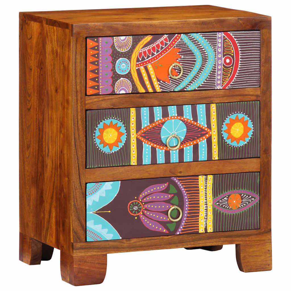 vidaXL Sideboard Πολύχρωμο 50x35x60 μασίφ ξύλο ακακίας