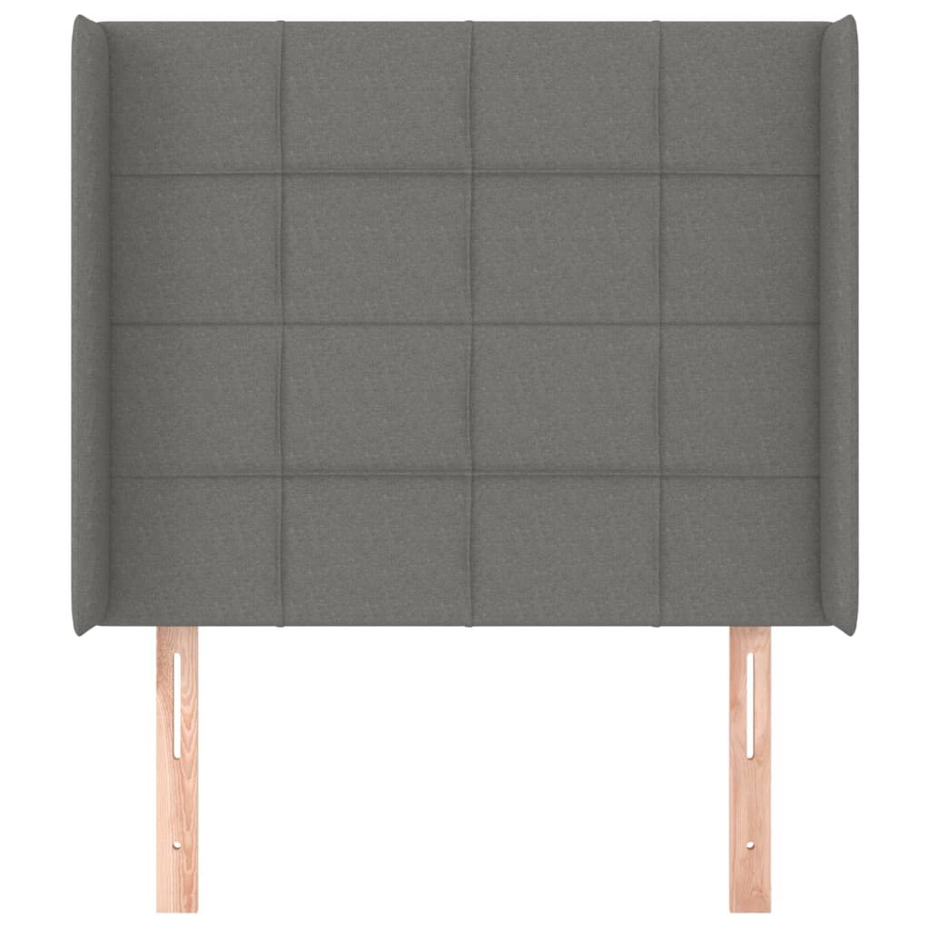 vidaXL Κεφαλάρι με Πτερύγια Σκούρο Γκρι 83x16x118/128 εκ. Υφασμάτινο