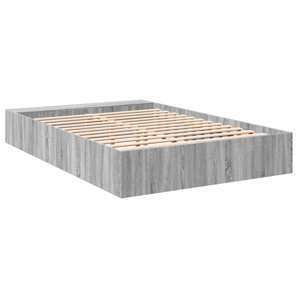 vidaXL Πλαίσιο Κρεβατιού Γκρι Sonoma 150x200 εκ. Επεξεργασμένο Ξύλο