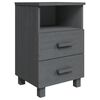 vidaXL Κομοδίνο HAMAR 2 Τεμ. Σκ. Γκρι 40x35x62 εκ. Μασίφ Ξύλο Πεύκου