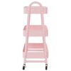 vidaXL Τρόλεϊ αποθήκευσης 3 επιπέδων ροζ 42x41,5x77 cm Ατσάλι