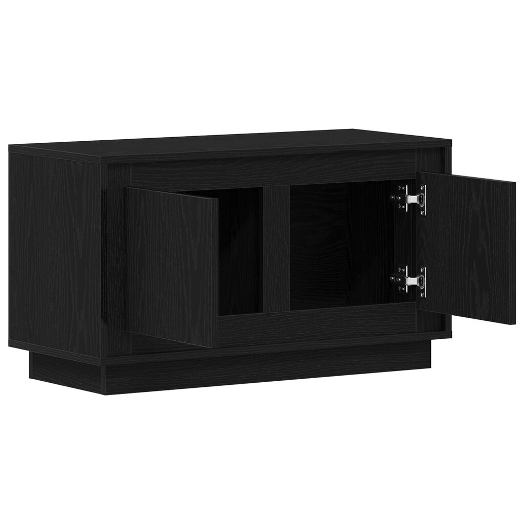 vidaXL Βάση τηλεόρασης Μαύρο Δρυς 80x35x45 εκ Κατασκευασμένο ξύλο