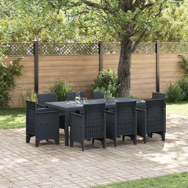 vidaXL Σετ Τραπεζαρίας Κήπου 7 pcs Ανοιχτό γκρι Large Πλαστικό