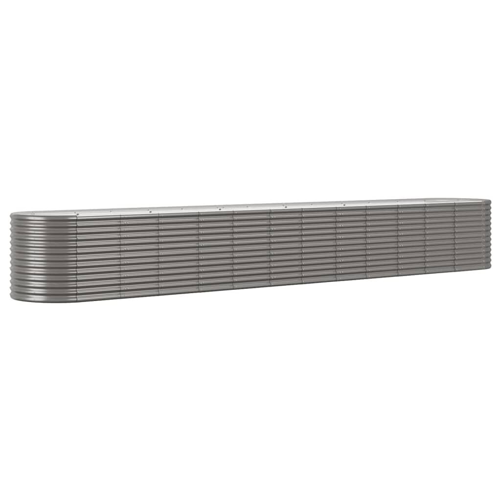 vidaXL Ζαρντινιέρα Γκρι 512x80x68 εκ. Ατσάλι με Ηλεκτρ. Βαφή Πούδρας