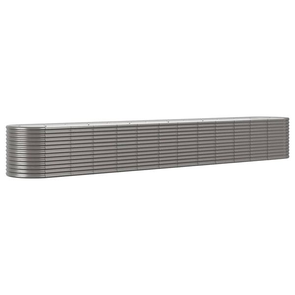 vidaXL Ζαρντινιέρα Γκρι 512x80x68 εκ. Ατσάλι με Ηλεκτρ. Βαφή Πούδρας