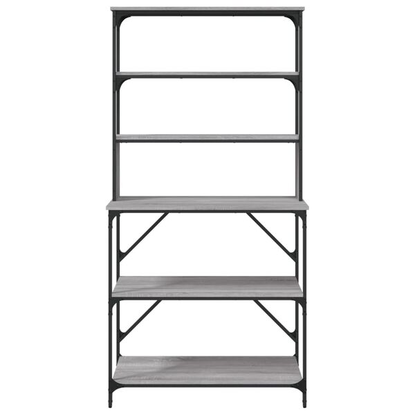 vidaXL Ραφιέρα Κουζίνας 6 Επιπέδων Γκρι Sonoma 90x40x180 εκ Επεξ. Ξύλο