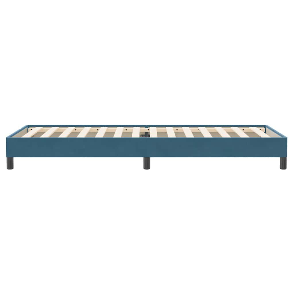vidaXL Κρεβάτι Boxspring χωρίς Στρώμα Σκούρο Μπλε 90x220 εκ. Βελούδινο