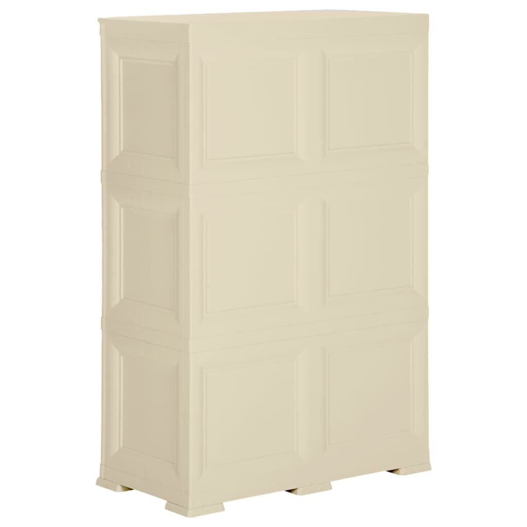 vidaXL Πλαστικό Ντουλάπι Angora Λευκό 79 x 43 x 125εκ. με Σχέδιο Ξύλου