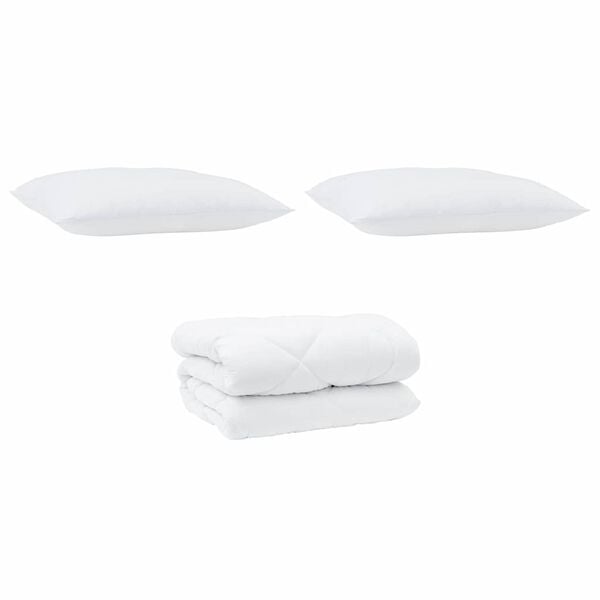 vidaXL Χειμερινό Παπλωματοθήκη 3 pcs Λευκό 200 x 200 cm Μικροΐνες