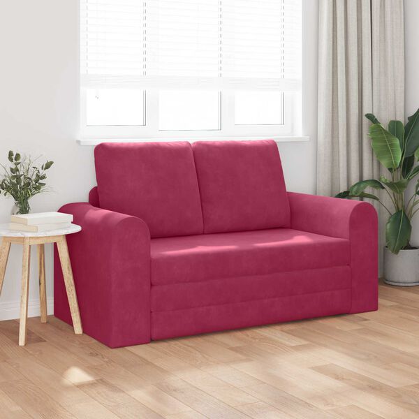 vidaXL Καναπές Κρεβάτι 2 σε 1 Μπορντό 148x71x83 εκ. Βελούδινος