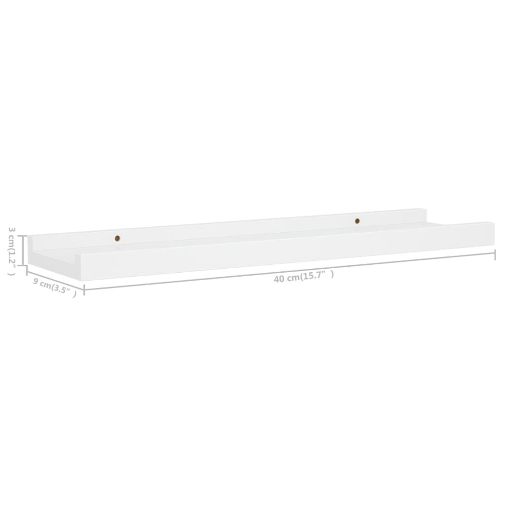 vidaXL Ράφια για Κορνίζες 2 τεμ. Λευκά 40 x 9 x 3 εκ. από MDF