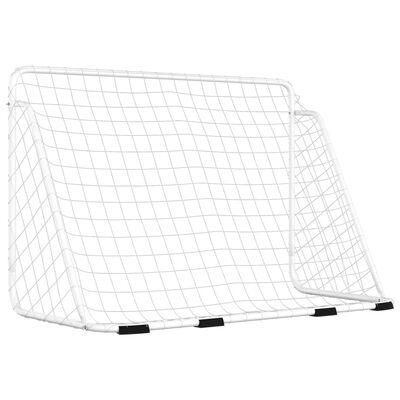 vidaXL Τέρμα Ποδοσφαίρου με Δίχτυ Λευκό 180 x 90 x 120 εκ. Ατσάλινο