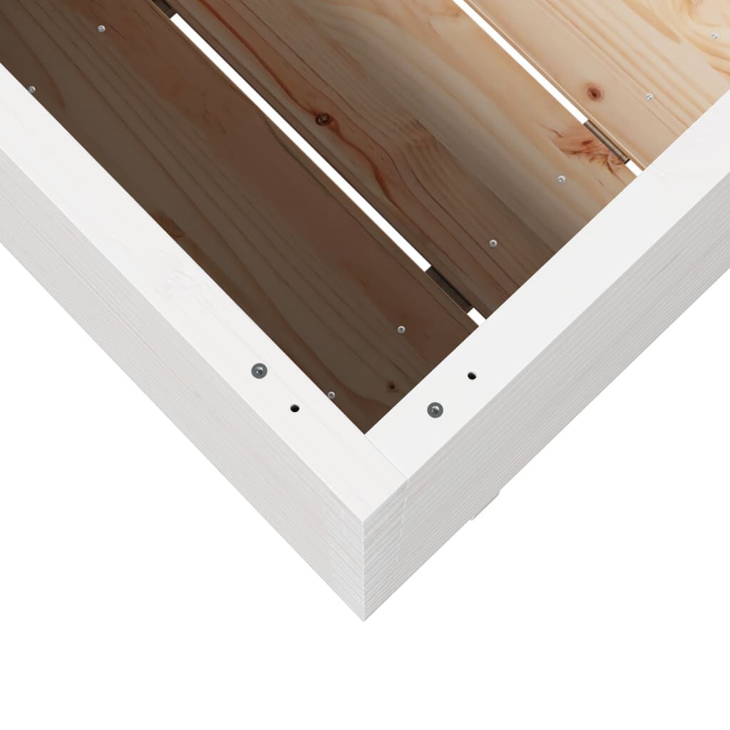 vidaXL Ζαρντινιέρα Κήπου Λευκή 110x40x72,5 εκ. από Μασίφ Ξύλο Πεύκου